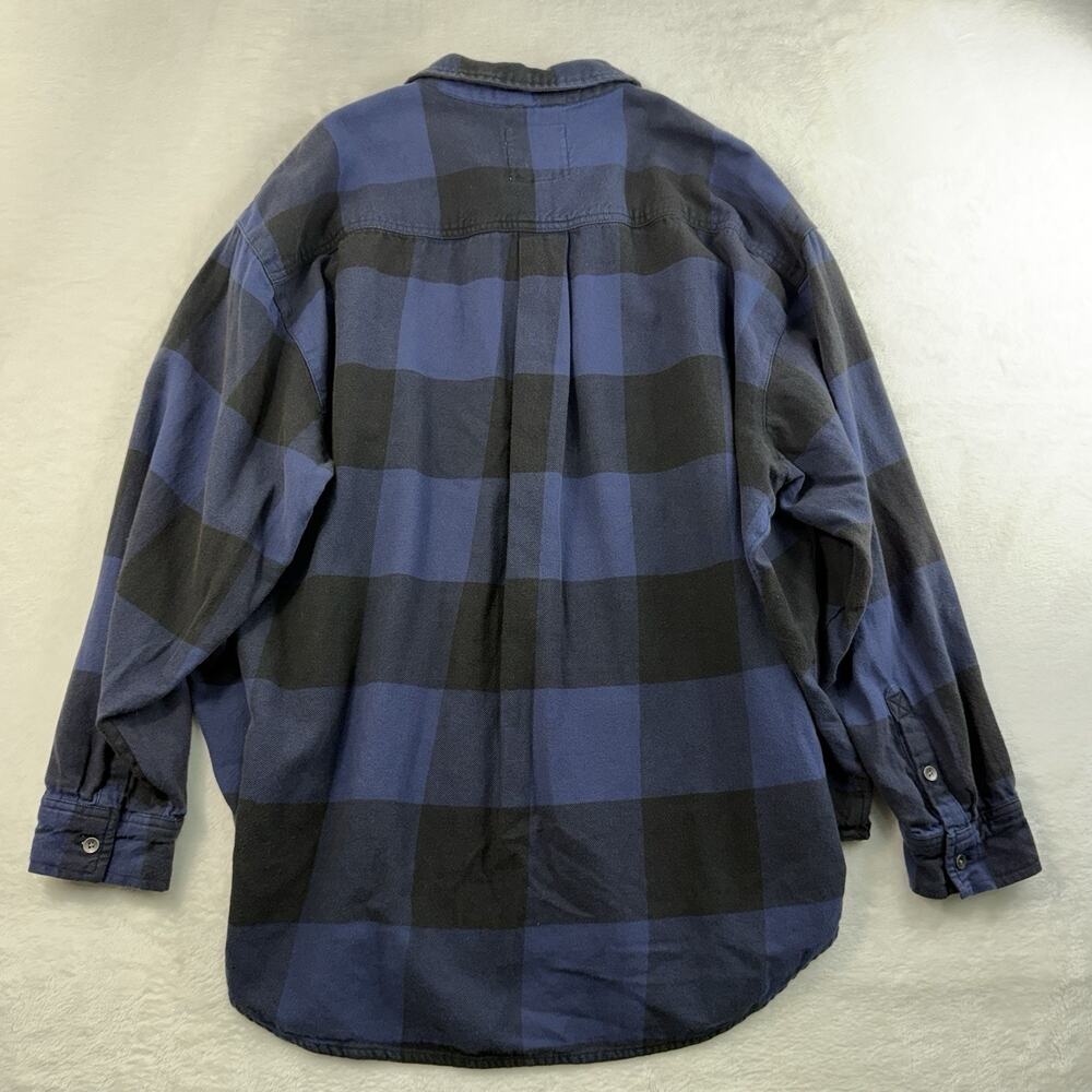 Aerie XL Shirt Anytime Fave Flannel Button Down Oversized Blue Check Flannel - Picture 12 of 13